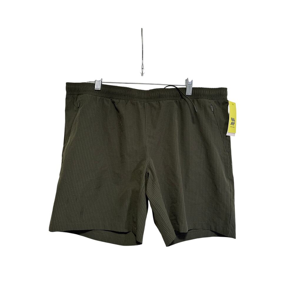 All in Motion Men's Athletic Shorts Olive Green Zip Pockets Size 38 - Picture 2 of 6